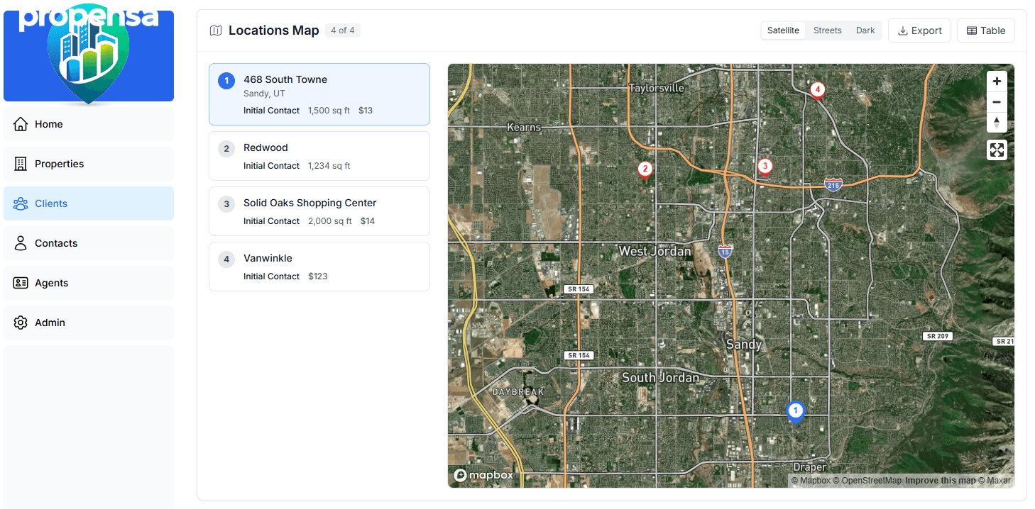 Interactive Map Screenshot with Pins